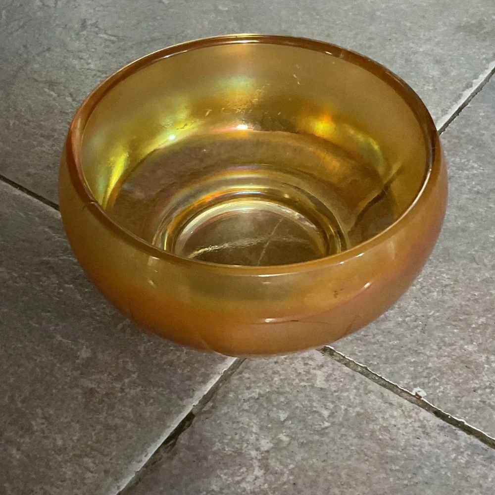 Iridescent Gold Glass Bowl